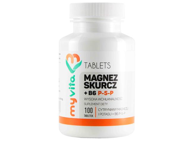 MyVita Magnez Skurcz +B6 interakcje ulotka tabletki  100 tabl.