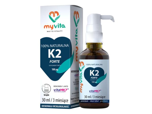 MyVita Naturalna Witamina K2 MK7 interakcje ulotka krople 30 ml