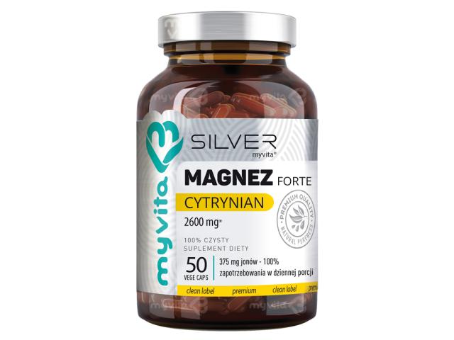 MyVita Silver Magnez Forte Cytrynian interakcje ulotka kapsułki  50 kaps.