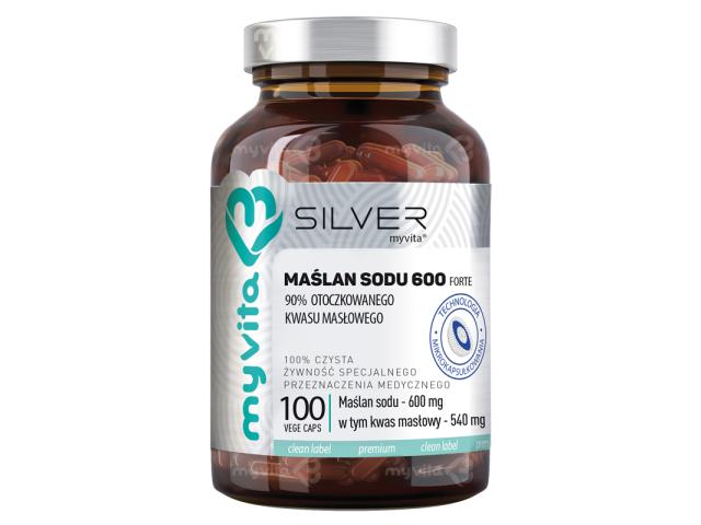 MyVita Silver Maślan Sodu 600 interakcje ulotka kapsułki  100 kaps.