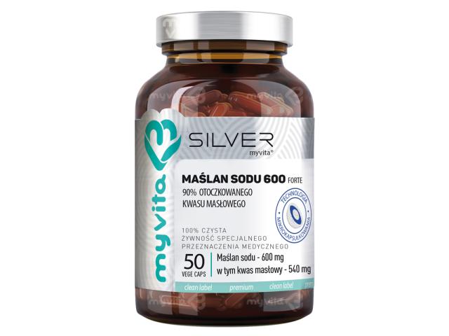 MyVita Silver Maślan Sodu 600 interakcje ulotka kapsułki  50 kaps.