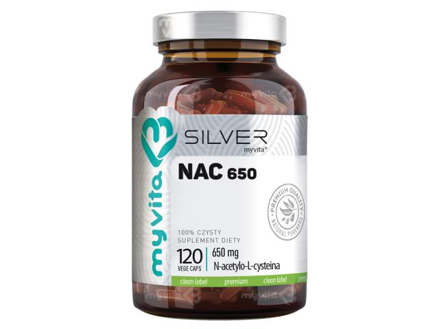 MyVita Silver NAC 650 interakcje ulotka kapsułki  120 kaps.