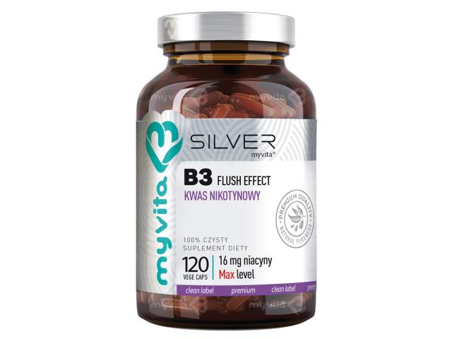 MyVita Silver Witamina B3 Kwas Nikotynowy interakcje ulotka kapsułki  120 kaps.