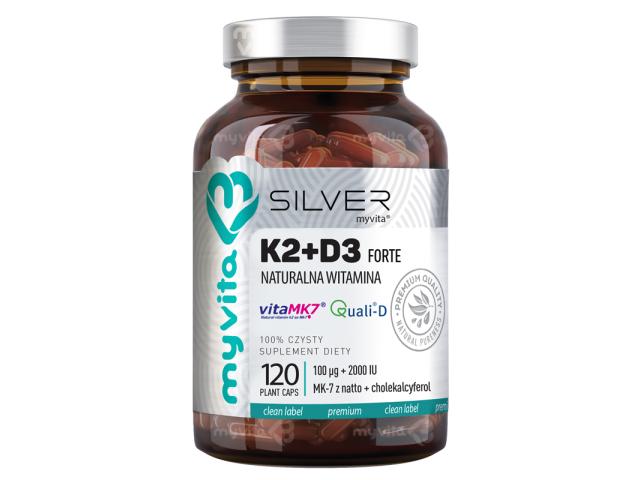 MyVita Silver Witamina K2 + D3 Forte interakcje ulotka kapsułki 120 kaps.