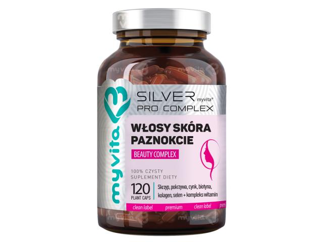 MyVita Silver Włosy Skóra Paznokcie interakcje ulotka kapsułki  120 kaps.