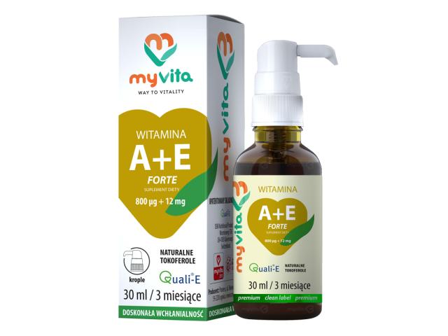 MyVita Witamina A + E Forte interakcje ulotka krople 30 ml