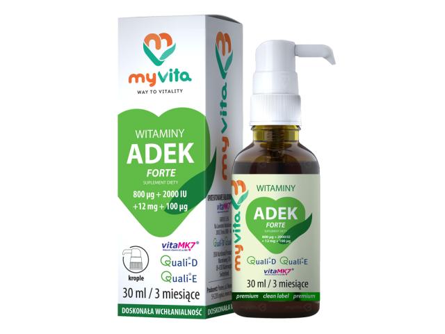 MyVita Witamina ADEK Forte interakcje ulotka krople  30 ml