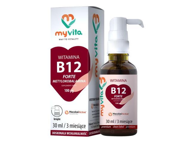 MyVita Witamina B12 Forte interakcje ulotka krople  30 ml