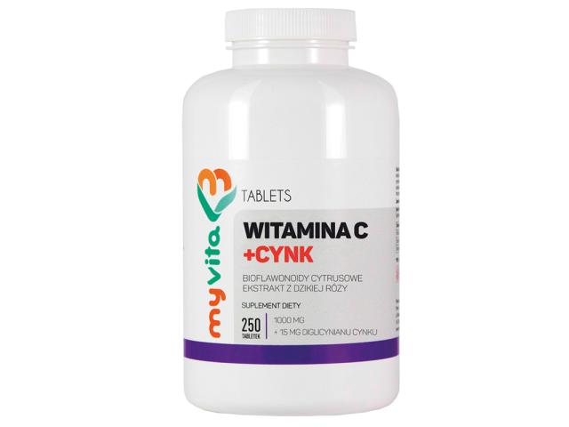 MyVita Witamina C + Cynk interakcje ulotka tabletki  250 tabl.