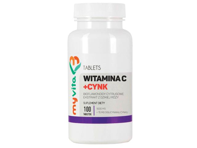 MyVita Witamina C + Cynk interakcje ulotka tabletki 100 tabl.