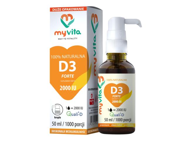 MyVita Witamina D3 Forte 2000 IU interakcje ulotka krople 50 ml