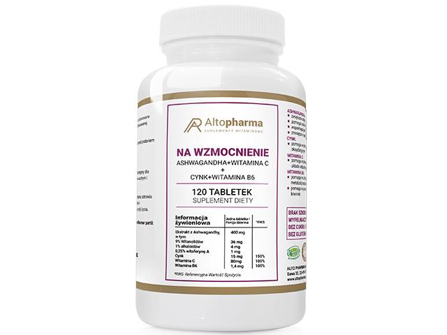 Na Wzmocnienie Ashwagandha + Witamina C + Cynk + Witamina B6 interakcje ulotka tabletki - 120 tabl.
