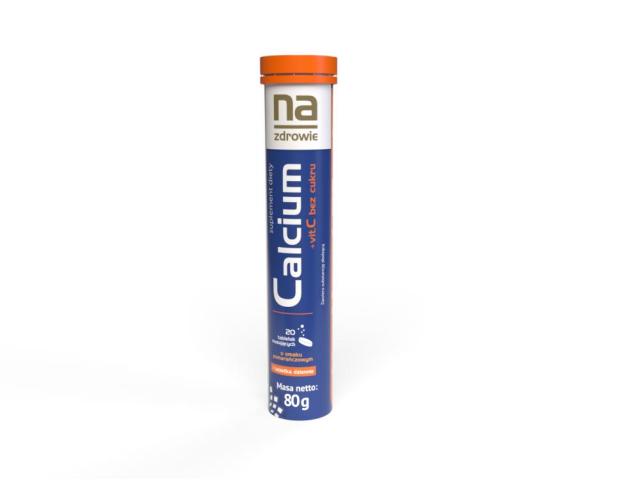 Na Zdrowie Calcium + Vit. C o smaku pomarańczowym bez cukru interakcje ulotka tabletki musujące 20 tabl.