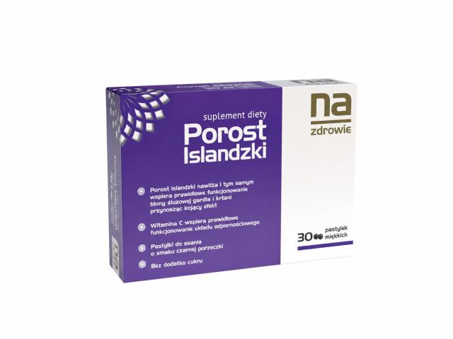 Na Zdrowie Porost Islandzki interakcje ulotka pastylki miękkie - 30 pastyl.