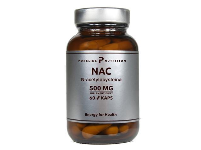 NAC N-acetylocysteina 500 mg Pureline Nutrition interakcje ulotka kapsułki  60 kaps.