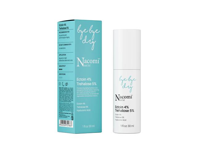Nacomi Next lvl Bye Bye Dry ektoina 4% trehaloza 5% interakcje ulotka serum  30 ml