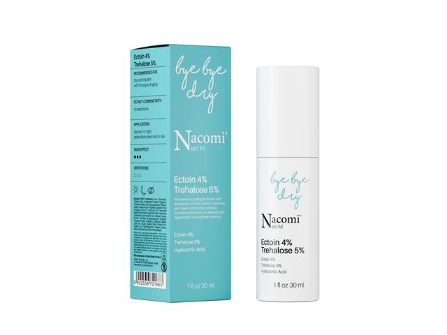 Nacomi Next lvl Bye Bye Dry ektoina 4% trehaloza 5% interakcje ulotka serum  30 ml