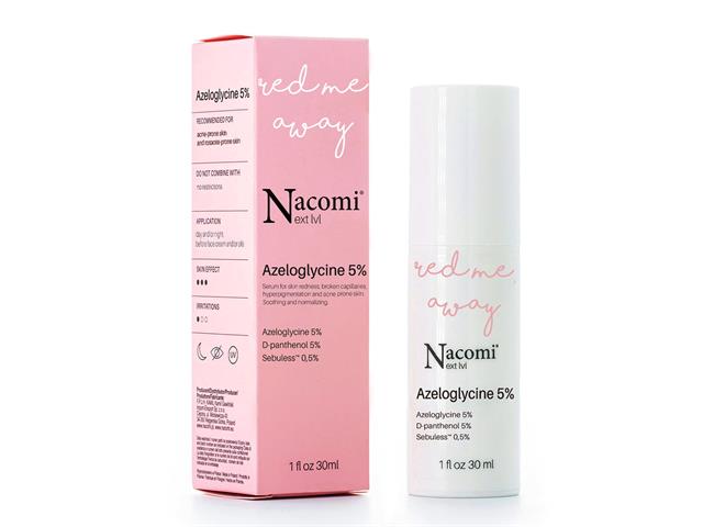 NACOMI NEXT LVL Kojące serum do cery naczynkowej i z trądzikiem różowatym Azeloglycine 5% interakcje ulotka serum  30 ml