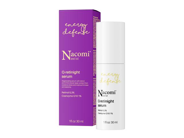Nacomi Next lvl Q-Retinight Serum do twarzy z retinolem 0,3% i koenzymem q 10 1% interakcje ulotka serum  30 ml