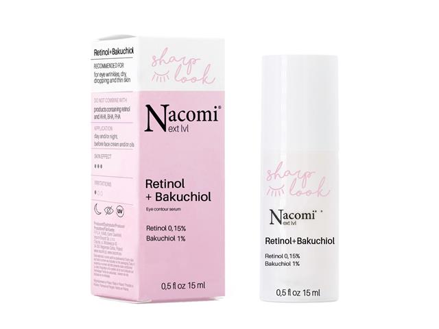 NACOMI NEXT LVL Retinol + Bakuchiol Serum przeciwzmarszczkowe pod oczy interakcje ulotka serum  15 ml