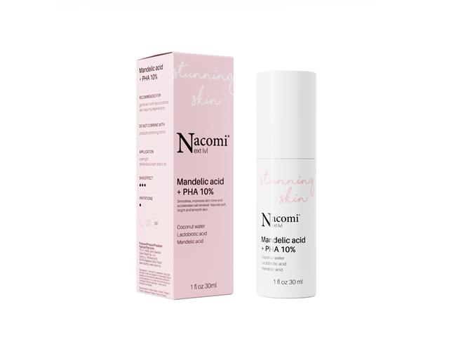 Nacomi Next lvl Stunning Skin Serum kwas migdałowy + PHA 10% interakcje ulotka serum  30 ml