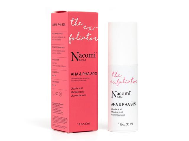 Nacomi Next lvl The Exfoliator z kwasami AHA i PHA 30% interakcje ulotka serum - 30 ml