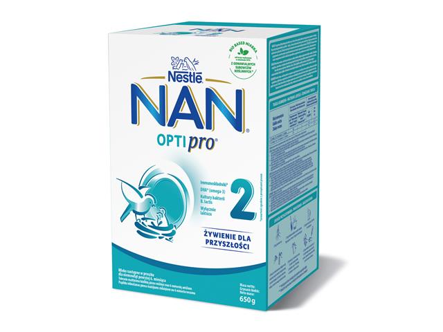 NAN Optipro 2 Mleko dla niemowląt następne powyżej 6 miesięcy interakcje ulotka proszek do rozpuszczenia  650 g