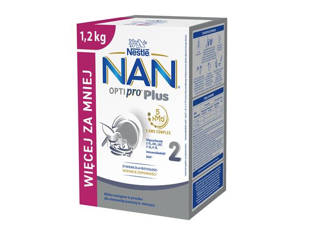 NAN Optipro Plus 2 HM-O Mleko dla niemowląt następne powyżej 6 miesięcy interakcje ulotka proszek  1200 g