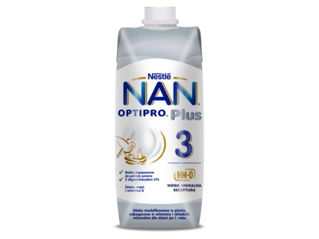 NAN Optipro Plus 3 HM-O Mleko interakcje ulotka płyn - 500 ml