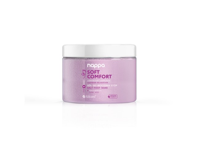 NAPPA SOFT COMFORT Sól do moczenia stóp lawendowe odprężenie interakcje ulotka sól do kąpieli - 600 g (słoik)