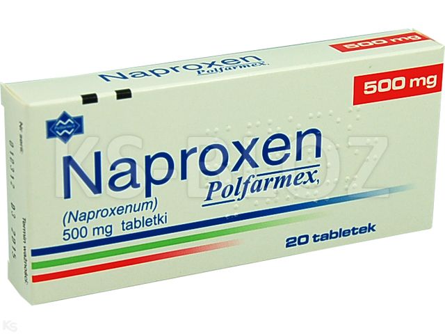 Naproxen Polfarmex interakcje ulotka tabletki 0,5 g 20 tabl.