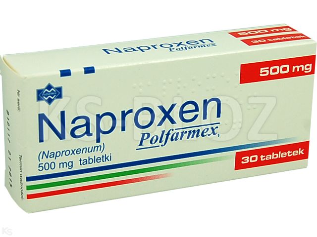 Naproxen Polfarmex interakcje ulotka tabletki 0,5 g 30 tabl.