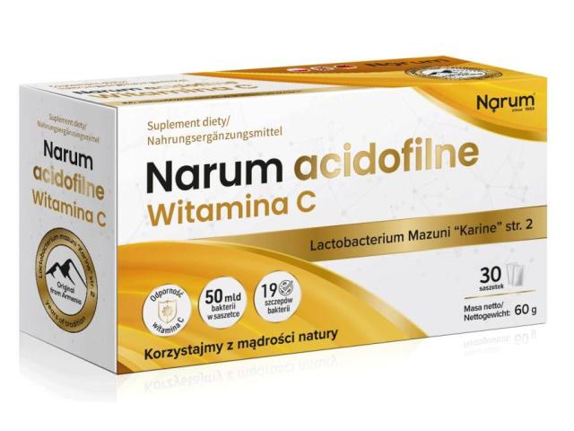 Narum Acidofilne Witamina C interakcje ulotka saszetka - 30 sasz.