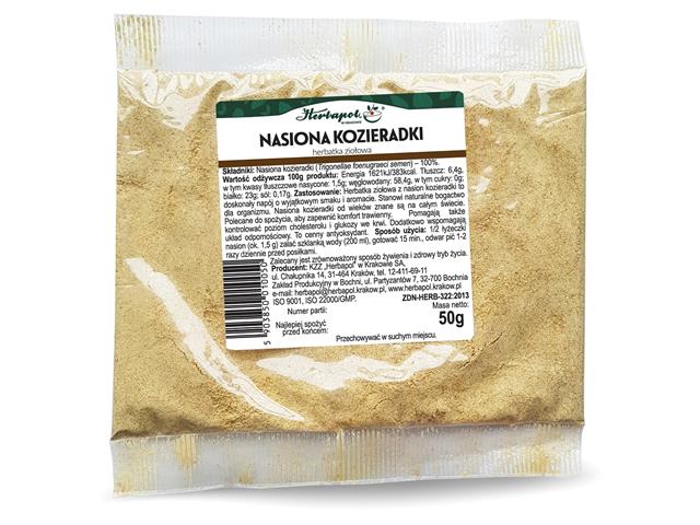 Nasiona Kozieradki interakcje ulotka herbata  50 g