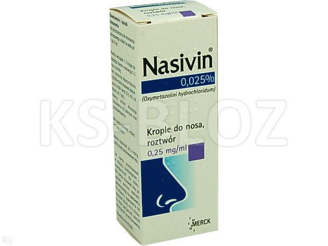 Nasivin 0.025% interakcje ulotka krople do nosa, roztwór 250 mcg/g 10 ml