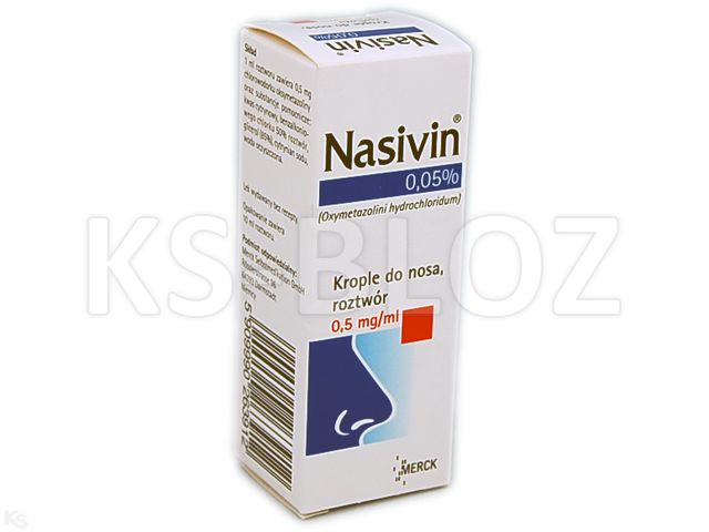 Nasivin 0,05% interakcje ulotka krople do nosa 500 mcg/ml 10 ml