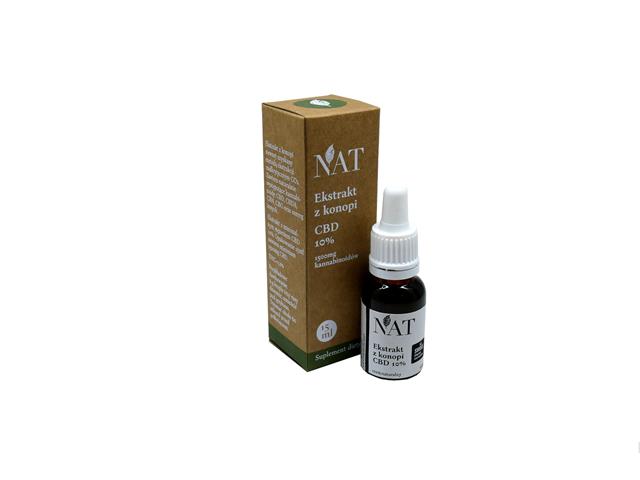 NAT Ekstrakt z Konopi 10% CBD interakcje ulotka olej 100 mg/g 15 ml