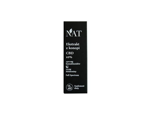 NAT Ekstrakt z Konopi 10% CBD + Melatonina interakcje ulotka olej  15 ml