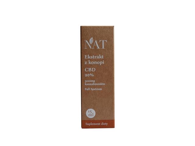 NAT Ekstrakt z Konopi 20 % CBD interakcje ulotka płyn - 15 ml
