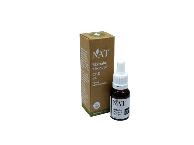 NAT Ekstrakt z Konopi 5% CBD interakcje ulotka olej  15 ml