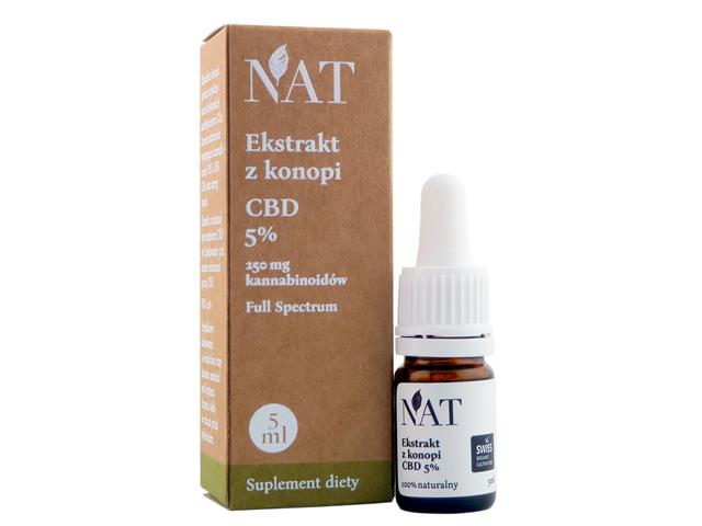 NAT Ekstrakt z Konopi 5% CBD interakcje ulotka olej  5 ml