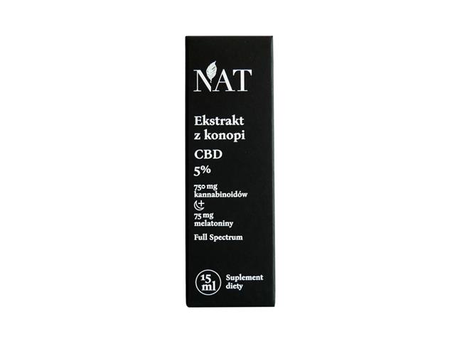NAT Ekstrakt z Konopi 5% CBD + Melatonina interakcje ulotka olej - 15 ml