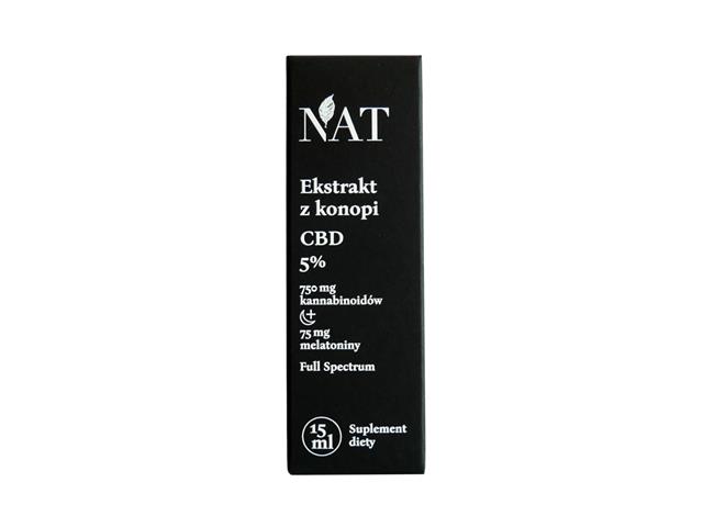 NAT Ekstrakt z Konopi 5% CBD + Melatonina interakcje ulotka olej  15 ml