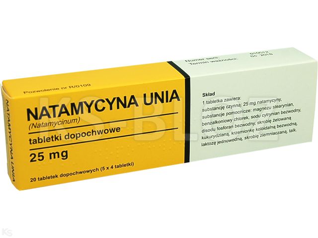 Natamycyna Unia interakcje ulotka tabletki dopochwowe 25 mg 20 tabl.