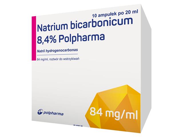 Natrium Bicarbonicum 8,4% Polpharma interakcje ulotka roztwór do wstrzykiwań 1,68 g/20ml 10 amp. po 20 ml