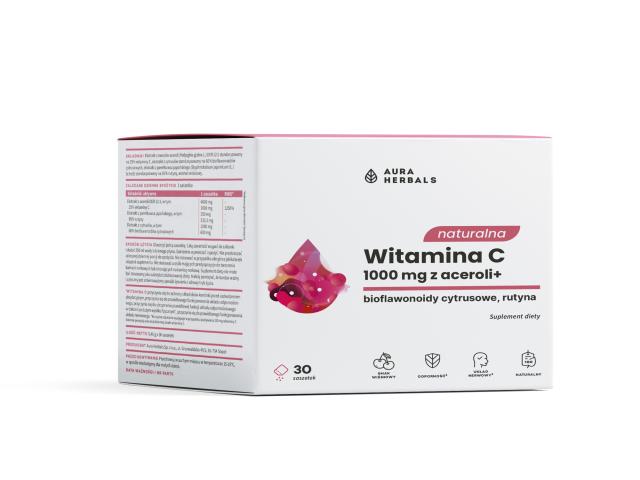 Naturalna Witamina C 1000 mg Z Aceroli interakcje ulotka saszetka  30 sasz.