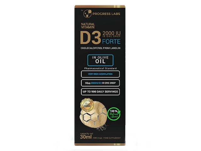 Naturalna Witamina D3 2000 IU Forte interakcje ulotka krople - 30 ml