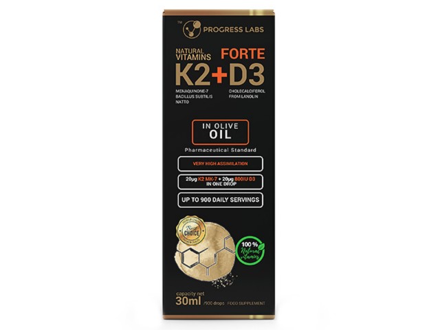 Naturalne Witaminy K2 + D3 Forte interakcje ulotka krople  30 ml