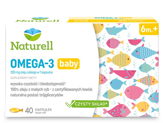 Naturell Omega 3 Baby interakcje ulotka kapsułki twist-off  40 kaps.