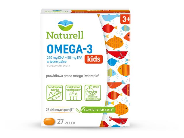 Naturell Omega-3 kids interakcje ulotka żelki  27 szt.